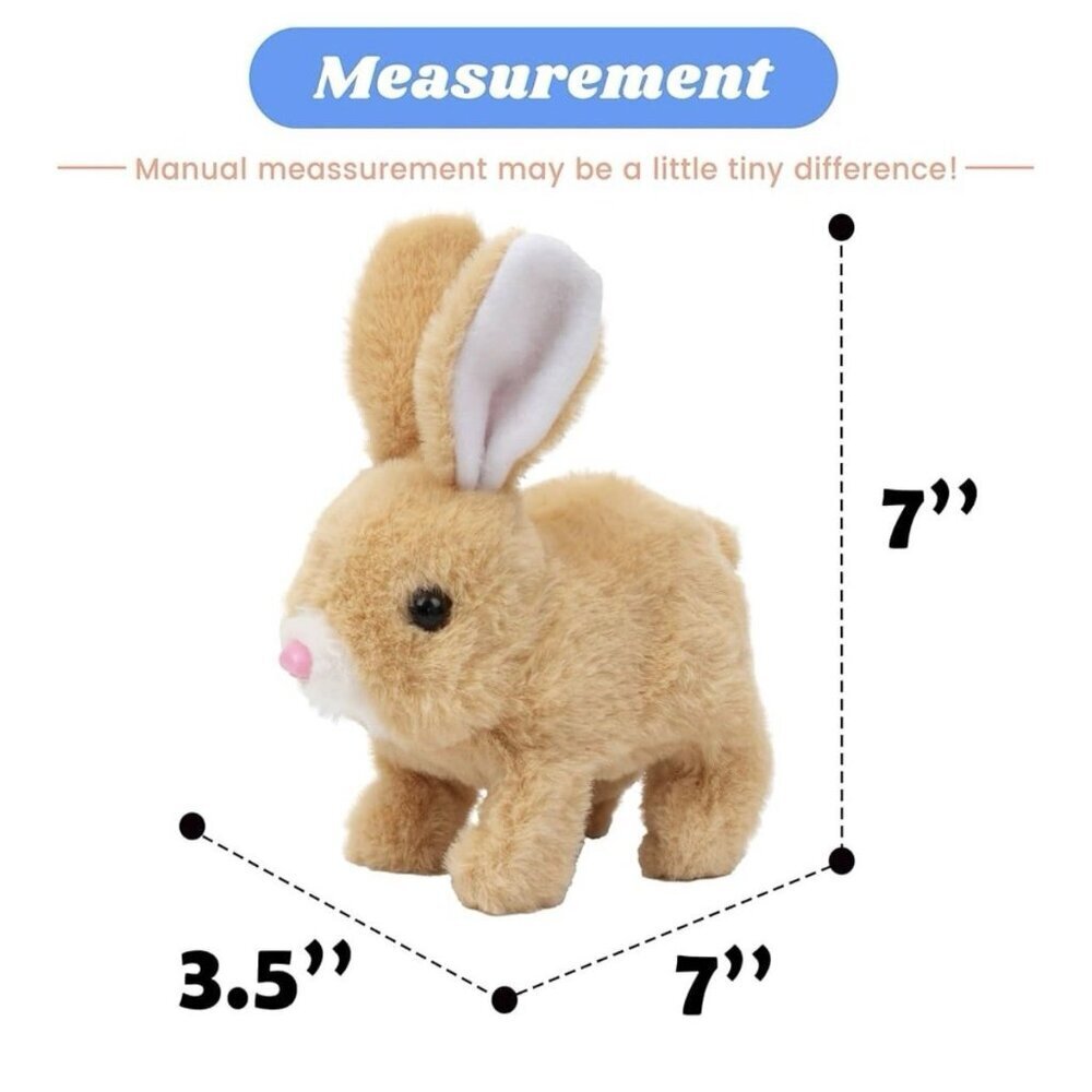 Hopping Plush Rabbit Toy Interactive Electronic Pet Bunny Tan New - Picture 4 of 10